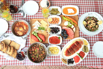 Great variety of breakfast table