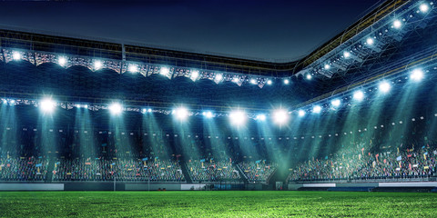 Full night football arena in lights