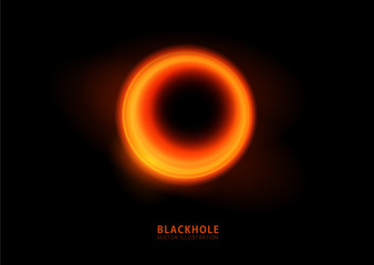 Vector illustration of solar Eclipse. Blackhole. space concept. 