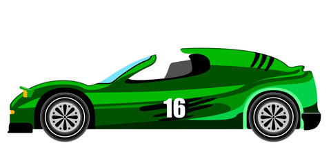 Plakat Side view of a racing car. Vector illustration design