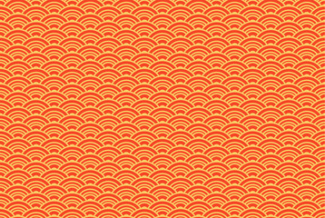 Oriental seigaiha seamless pattern. Vector Vintage background