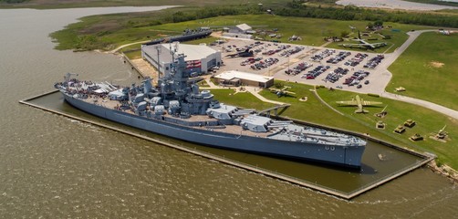 Aerial view of the USS Alabama Battleship  © George