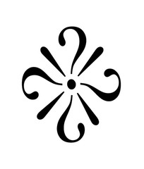 Simple logo pattern composed of question marks and exclamation points arranged in such a way on a white background.