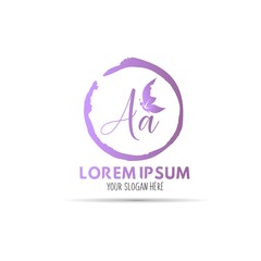 butterfly face woman circle logo