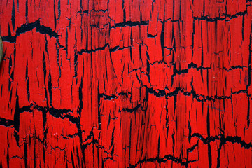 painted old wooden wall, red cracked background