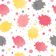 Seamless pattern, vector color blots on white.
