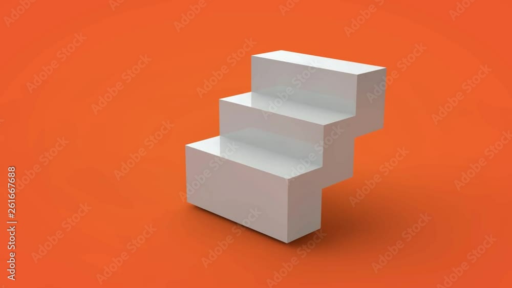 Poster 3d animation of the cube is divided into segments and joining.
