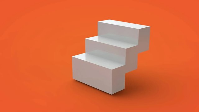 3D animation of the cube is divided into segments and joining.