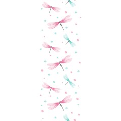 Vector Vertical Seamless Pattern Border with Watercolor Dragonfly.Perfect for postcards,greeting cards, wedding invitations