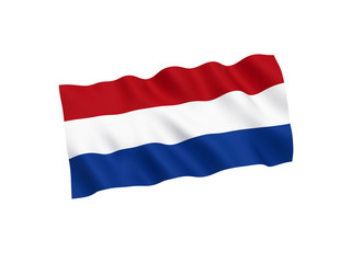 Netherlands flag on white background