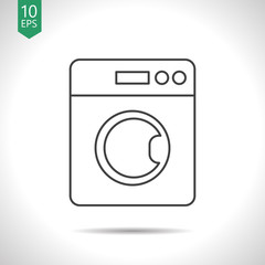 washing machine illustration. Laundry flat vector icon