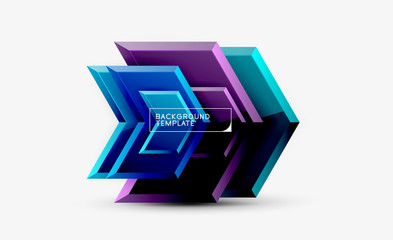 Shiny glossy arrows background, clean modern geometric design, futuristic composition