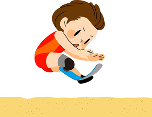 障害者スポーツ　走幅跳をする義足の女性