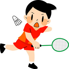 障害者スポーツ バドミントンをする女性