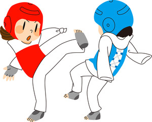 障害者スポーツ　テコンドーをする女性