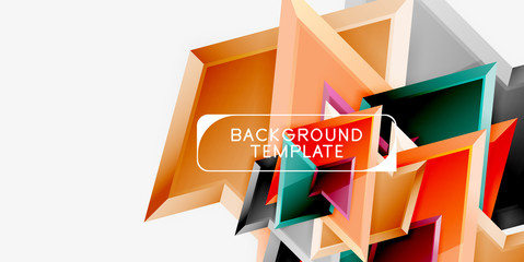 Minimal geometrical triangles with 3d effect abstract background template