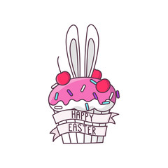 Happy easter cupcake. It can be used for card, sticker, patch, phone case, poster, t-shirt, mug etc.