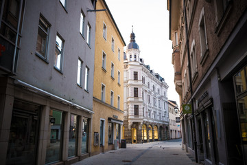 Fototapeta na wymiar Alte Häuser in der Regensburger Altstadt