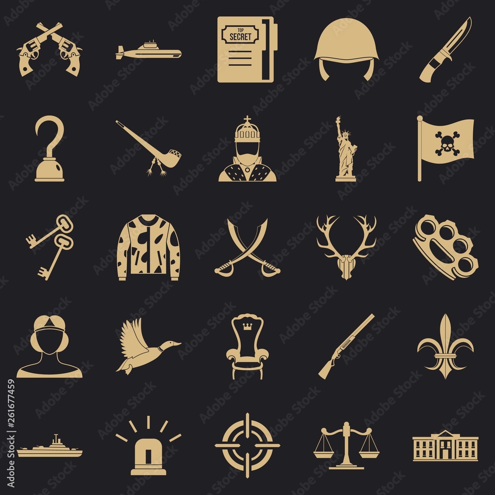 Poster revolver icons set. simple set of 25 revolver vector icons for web for any design
