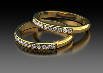 Two diamond wedding ring