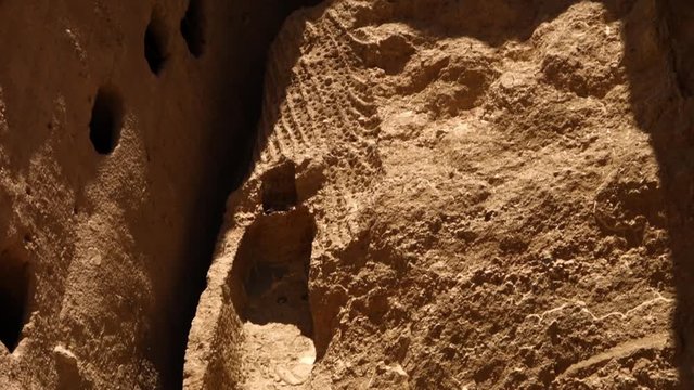This world heritage site is located in the Bamyan Valley of Afghanistan. Part of this site was destroyed in 2001 by the Taliban. Tilt Shift.