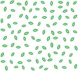 Green leaves or seeds on white background natural seamless pattern background.