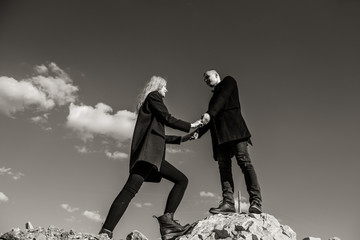 romantic date in nature on a Sunny day