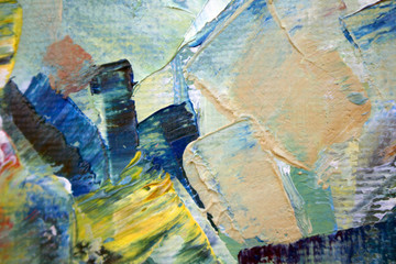 Abstract modern painting. Painting painted with a palette knife on canvas with oil paints in a large stroke.