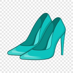 Women blue shoes icon in cartoon style isolated on background for any web design 