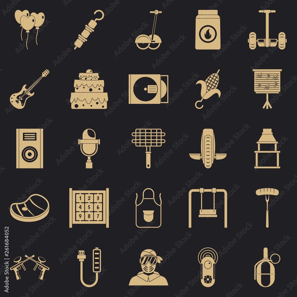 Poster humor icons set. simple set of 25 humor vector icons for web for any design