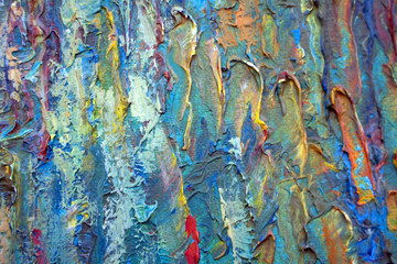 Abstract modern painting. Painting painted with a palette knife on canvas with oil paints in a large stroke.