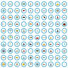 100 supply delivery icons set in flat style for any design vector illustration