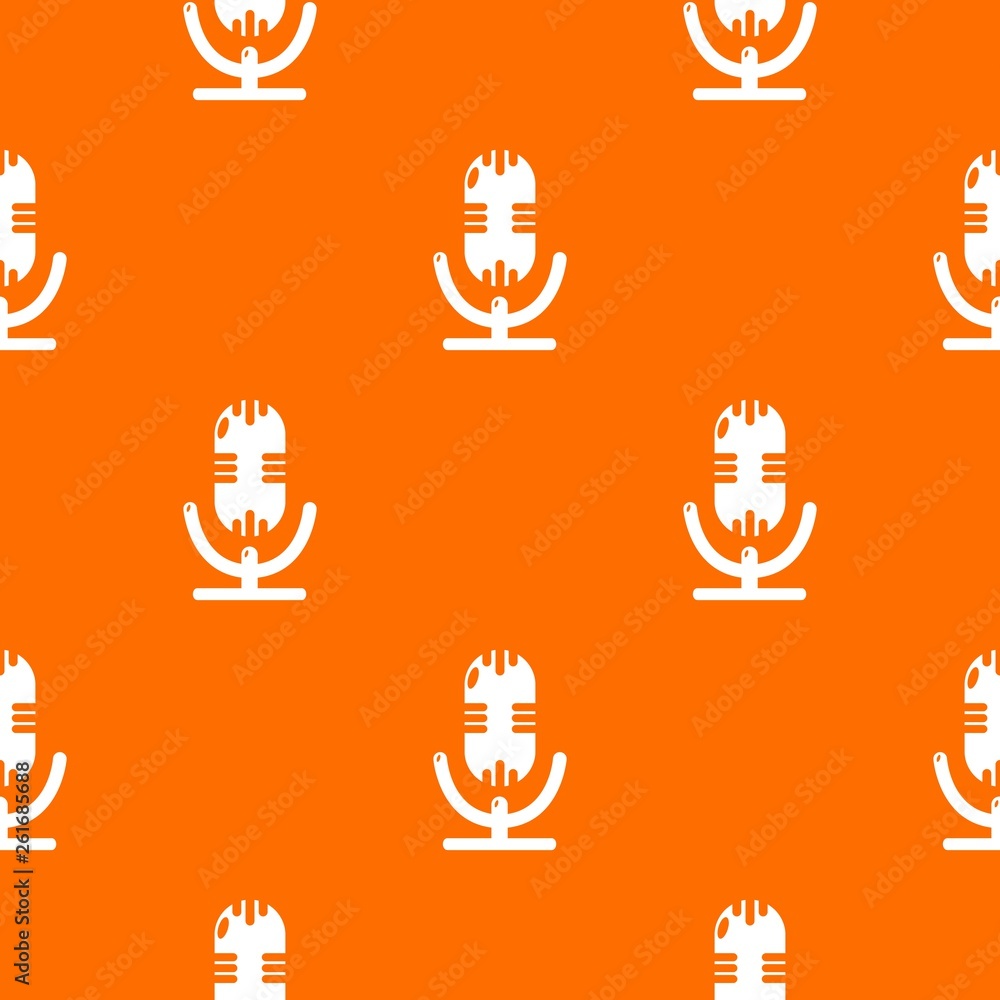 Poster studio microphone pattern vector orange for any web design best