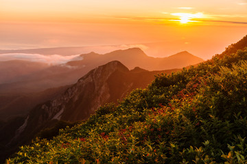 Fototapeta premium 大山の朝焼け（鳥取県）