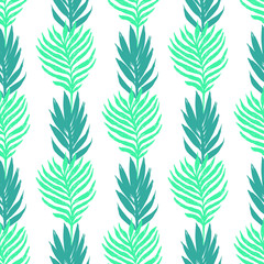 Fototapeta na wymiar Palm Leaves Minimal Texture . Seamless Pattern Print 