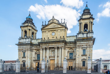 Fototapeta na wymiar View at the Metropolitan Cathedral of Guatemala City