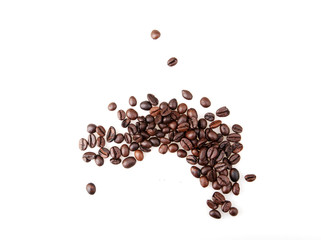 Coffee Beans Against White Background