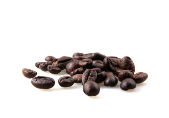 Coffee Beans Against White Background