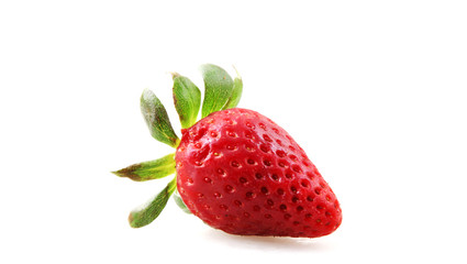 Close-Up Of Strawberry Over White Background