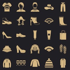 Shoe polish icons set. Simple set of 25 shoe polish vector icons for web for any design