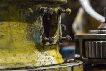 Old screws screwed into the case.