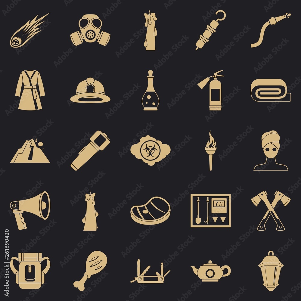 Poster tan icons set. simple set of 25 tan vector icons for web for any design