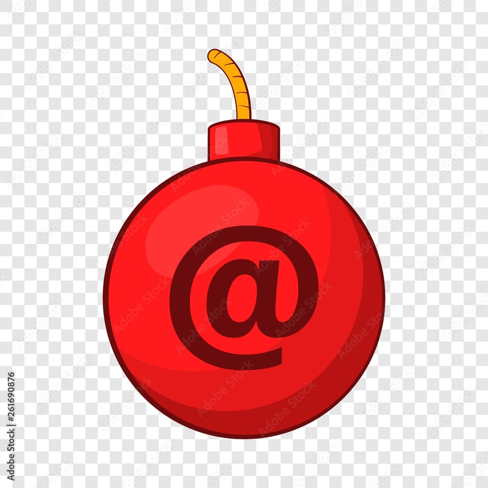 Poster mail bomb icon in cartoon style isolated on background for any web design