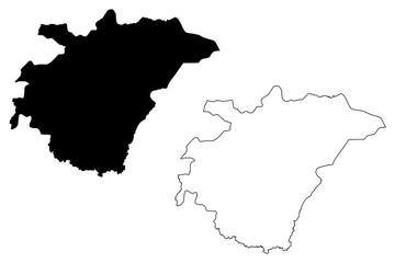 Ashanti Region (Administrative divisions of Ghana, Republic of Ghana) map vector illustration, scribble sketch Ashanti map