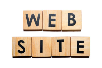 WEBSITE text on wooden cubes on white  background - Image