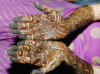 Popular Mehndi Designs for Hands or Hands painted with Mehandi Indian traditions