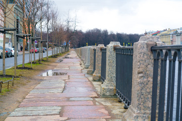 road near the river paved with stones