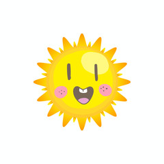 Cute smile sun vector