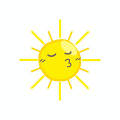 Cute smile sun vector