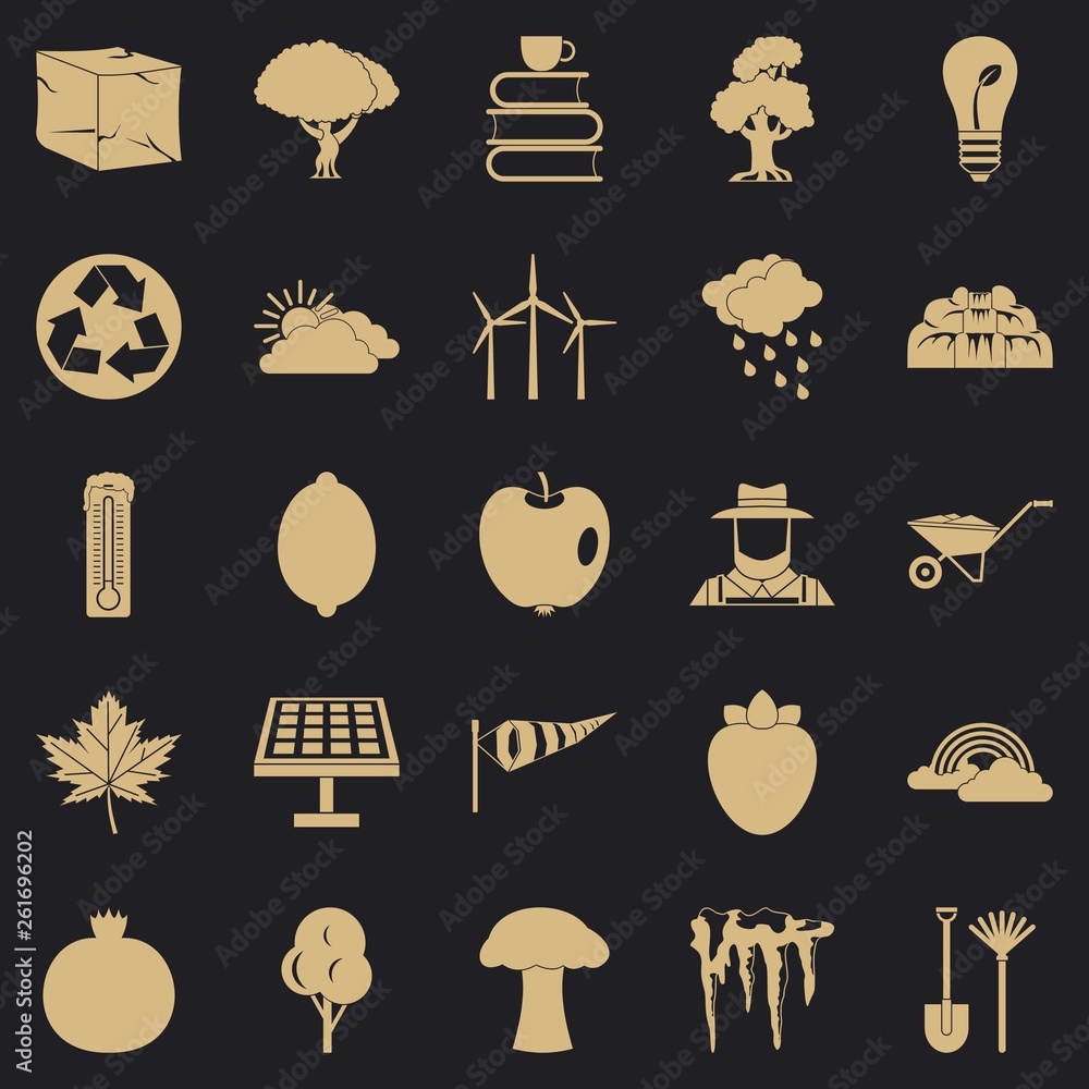 Poster watering icons set. simple set of 25 watering vector icons for web for any design